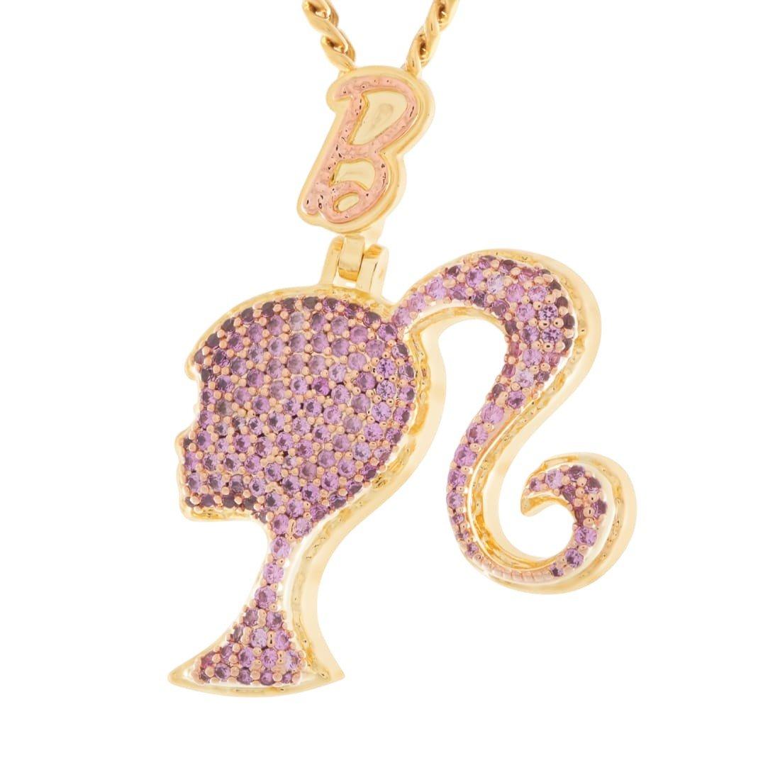 King Ice X Barbie Silhouette Necklace - Gold - GOLD